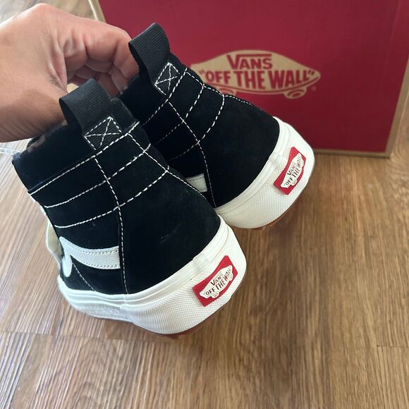 VANS MTE sk8-hi top insulated waterproof black suede animal print boots 7.5 new - Picture 5 of 8